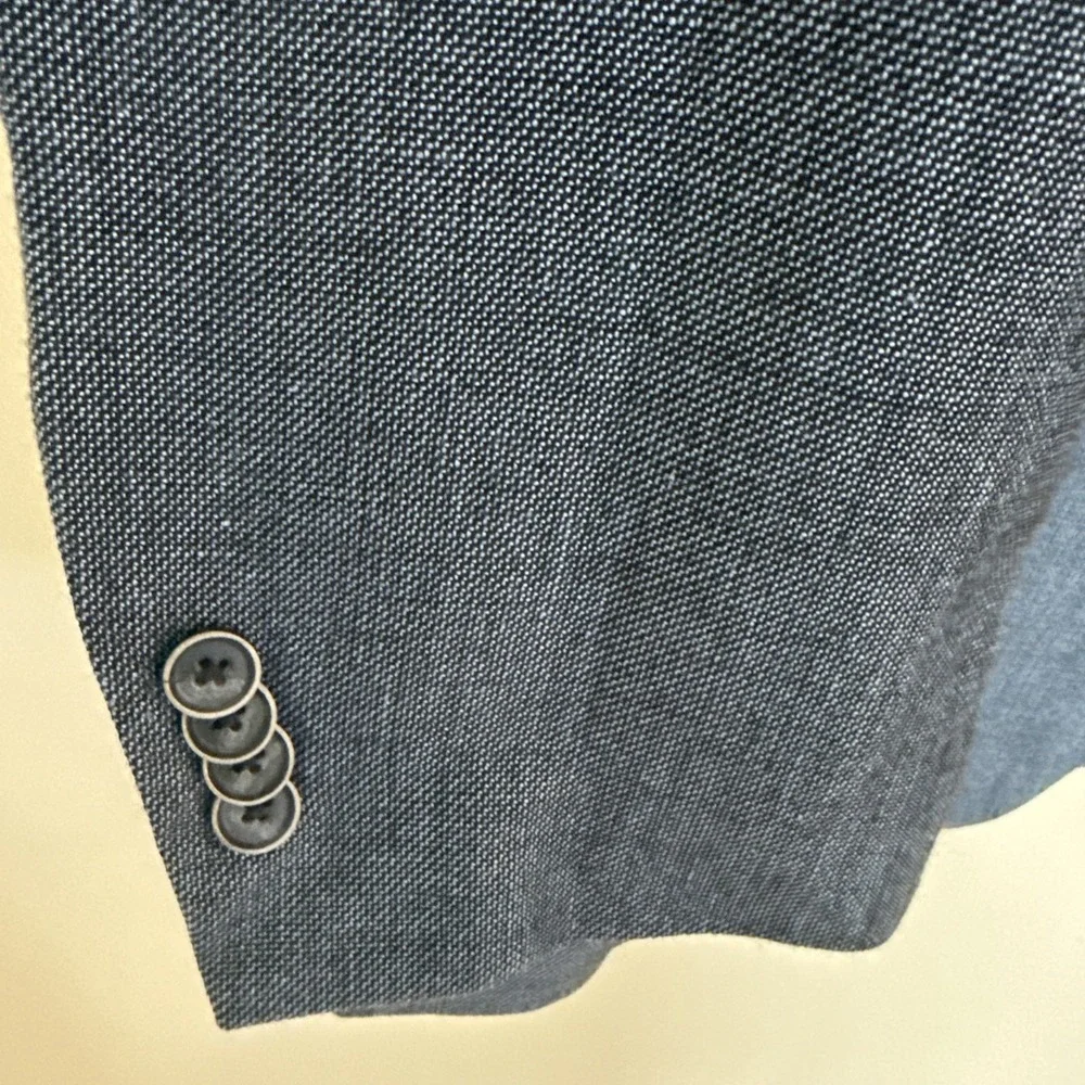 Jospeh Abboud Blazer Mens 48L Blue Heather Wool & Linen Two-Button Classic